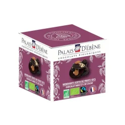 Cube mendiants chocolat noir cacao bio Palais d'Ebène - 60 g