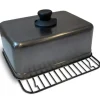 Cuiseur et grille pour plancha coloris noir en titane Forge Adour - 30 x 21,5 x 1,2 cm