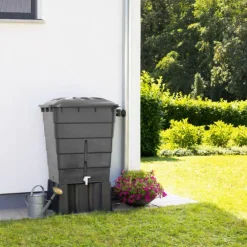 Cuve rectangulaire avec couvercle gris graphite Graf – 300 L