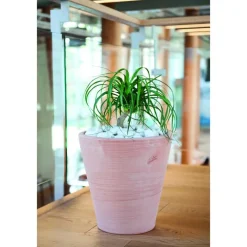 Cuvier contemporain en terre claire H 48 x Ø 47 cm