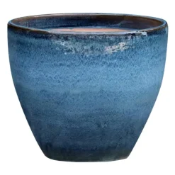 Cuvier en grès émaillé bleu Océan Decolines Littoral - Ø 35 x H 31 cm