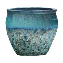 Cuvier en grès émaillé old amande Decolines Leon - Ø 40 x H 39 cm