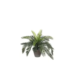 Cycas palmier artificiel vert en pot Stan gris H 48 x Ø 44 cm