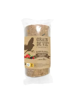 Cylindre de graisse aux fruits rouges pour oiseaux Grain de Vie - 350 g