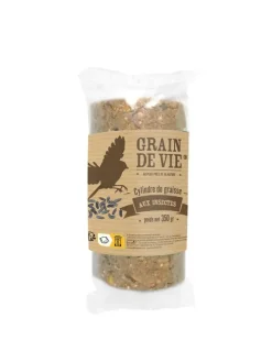 Cylindre de graisse aux insectes pour oiseaux Grain de Vie - 350 g