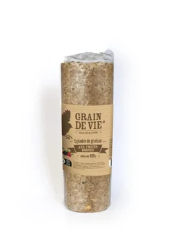 Cylindre de graisse pour oiseaux du ciel aux fruits rouges Grain de Vie - 850 g