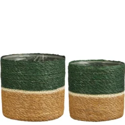 Damian panier ronde coloris vert en céramique - Ø 20 x 20 cm