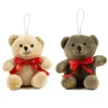 Décoration à suspendre mini ours avec nœud Joyeux Noël Kalidou - 9 cm