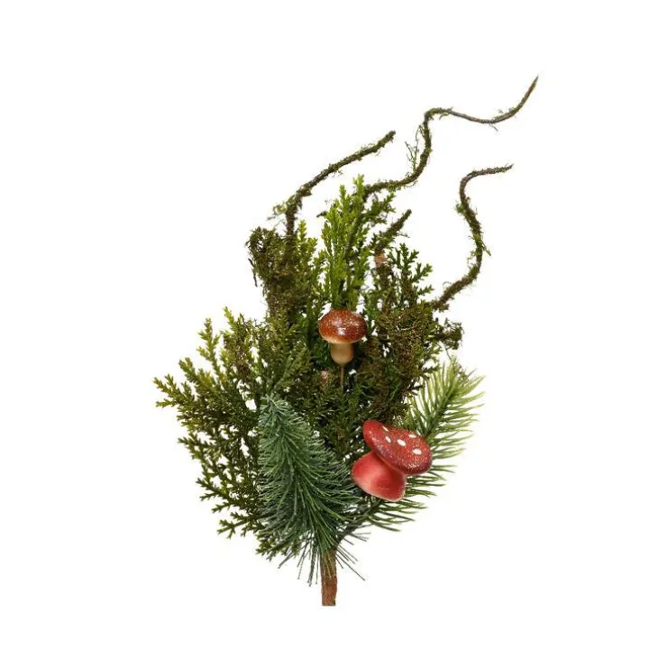 Décoration de Noël avec mousse et champignon Mushroom spray paillettes - 25 cm