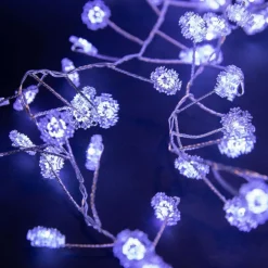 Décoration flocon avec grappe micro LED blanc pur coloris blanc