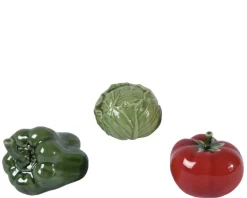 Décoration légumes coloris multicolore en porcelaine - 7,2 x 9,5 x 7,2 cm