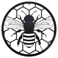 Décoration murale abeille coloris marron en fonte - 60 x 60 cm