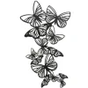 Décoration murale envolée papillons coloris noir en métal - 40,5 x 7 cm x 1,7 cm