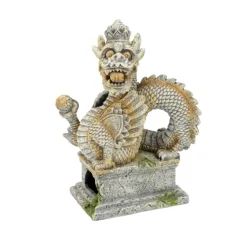 Décoration pour aquarium coloris multicolore Dragon Balinais 3 trous Aquatlantis - 14 x 11 x 20 cm