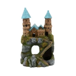 Décoration pour aquarium coloris multicolore en résine château de montagne Aquatlantis - 6,5 x 9,5 x 14,5 cm