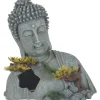 Décoration pour aquarium en résine coloris gris Zolux statue d'Asie Bouddha - Taille XL