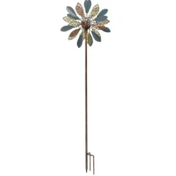 Décoration solaire à piquer en métal et verre multicolore Spinner Mistral