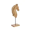 Décoration tête de cheval à poser en bois de manguier - 38 x 12 x 9 cm