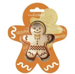 Découpoir et embosseur en bois forme Ginger - 8,7 x 7,1 x 2,5 cm