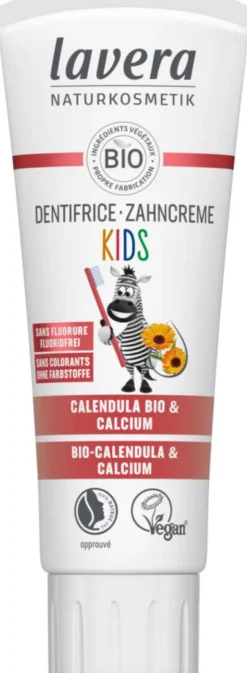 Dentifrice bio pour enfants sans fluorure Lavera Kids - 75 ml
