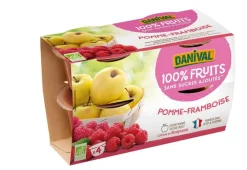 Dessert de fruits bio pomme framboise Danival - 400 g