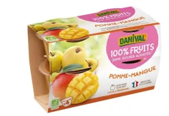 Dessert de fruits pomme mangue bio - 4 x 100g