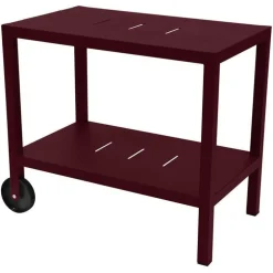 Desserte coloris rouge en acier et aluminium Quiberon Fermob - 90 x 50 x 75 cm