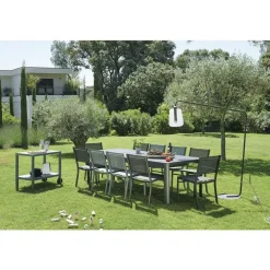 Desserte en acier et aluminium coloris cactus Quiberon Fermob - 90 x 50 - 75 cm