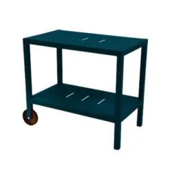 Desserte Quiberon Fermob en acier et aluminium coloris bleu Acapulco