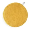 Dessous de plat coloris jaune en laine Duo - Ø 21 cm