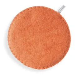 Dessous de plat coloris orange en laine Duo - Ø 21 cm