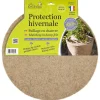 Disque de chanvre pour protection hivernale de plantes Ø 40 cm - Les deux pièces