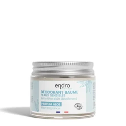 Déodorant baume bio pour peaux sensibles à l’aloé en pot de verre Endro - 50 g
