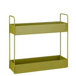 Double plateau Camarque coloris vert en métal - 33 x10 x 31 cm
