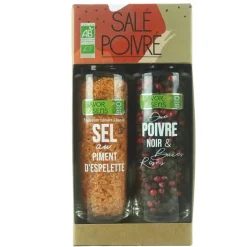 Duo sel au piment d’Espelette et poivre noir 165g