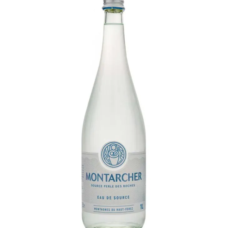 Eau de source plate en bouteille de verre Montarcher - 1 L