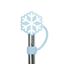 Embout pour paille coupe cup isotherme coloris bleu en inox Qwetch