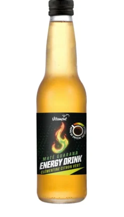 Energy Drink clémentine citron vert Bio en bouteille de verre Vitamont - 33 cl