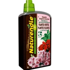Engrais pour plantes d’intérieur vertes et fleuries Naturendie - 1 L