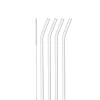 Ensemble de 4 pailles courbées en verre et une brosse - 23,5 cm