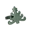 Ensemble de 4 ronds de serviette en métal vert forme sapin - 5,5 x 4,5 cm
