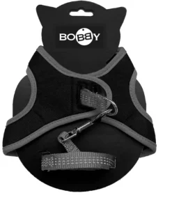 Ensemble sellerie pour chat coloris noir pack harnais et laisse Bobby Safe - Taille XS
