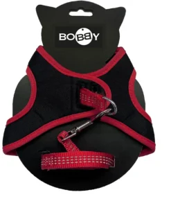 Ensemble sellerie pour chat coloris rouge pack harnais et laisse Bobby Safe - Taille XS