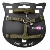 Ensemble sellerie pour chat coloris vert en nylon harnais et laisse Bobby Safe - Taille XS