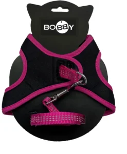 Ensemble sellerie pour chat coloris fuchsia pack harnais et laisse Bobby Safe - Taille XS