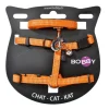 Ensemble sellerie pour chat coloris orange en nylon harnais et laisse Bobby Safe - Taille XS