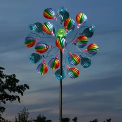 Eolienne solaire SkyRunner coloris bleu en métal Smartgarden - 213 x 58 x 25,5 cm