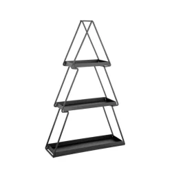 Etagère graphique sapin coloris noir en métal - 35 x 55 cm