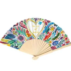 Eventail la vie est belle coloris multicolore Cartes d'Art - 23 x 42 cm