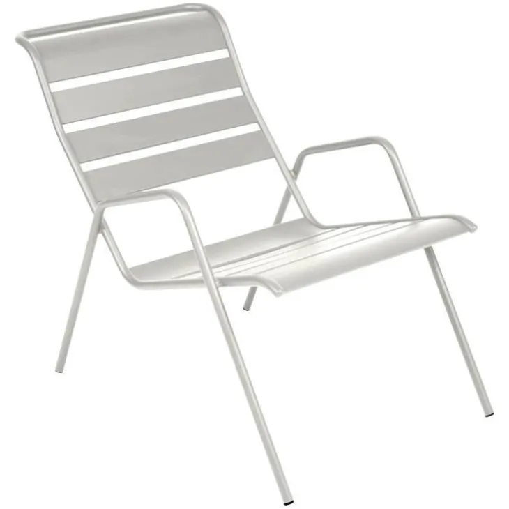Fauteuil bas coloris gris en acier Monceau